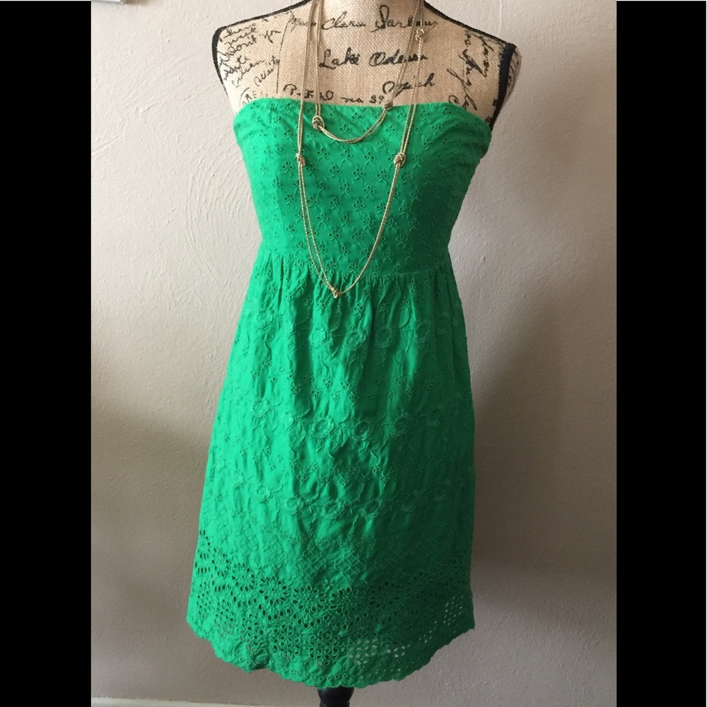 Old Navy Green Eyelet Halter Dress Sz 2